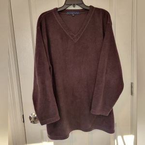 B.C Clothing  Women's Soft V Neck Pullover Deep Purple  Size 3XL